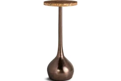 Israj Marble & Iron Side Table - Aged Black