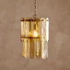 Itan Recycled Glass Tiered Pendant - Amber