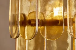 Itan Recycled Glass Tiered Pendant - Amber