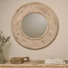 Itwa Mango Wood Carved Mirror - Natural
