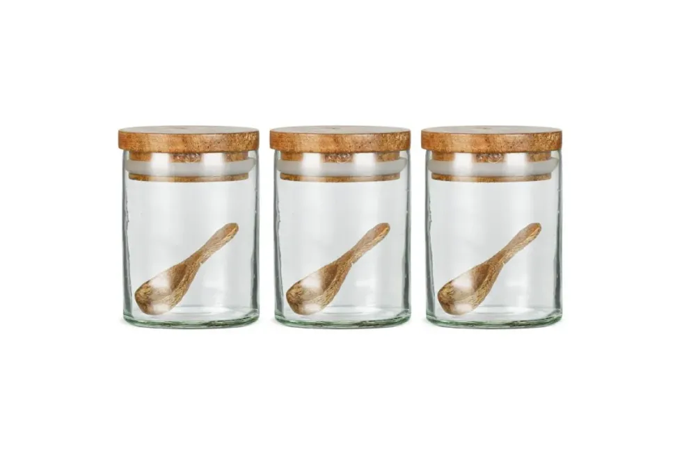 Izaan Spice Jar - Clear - (Set of 3)
