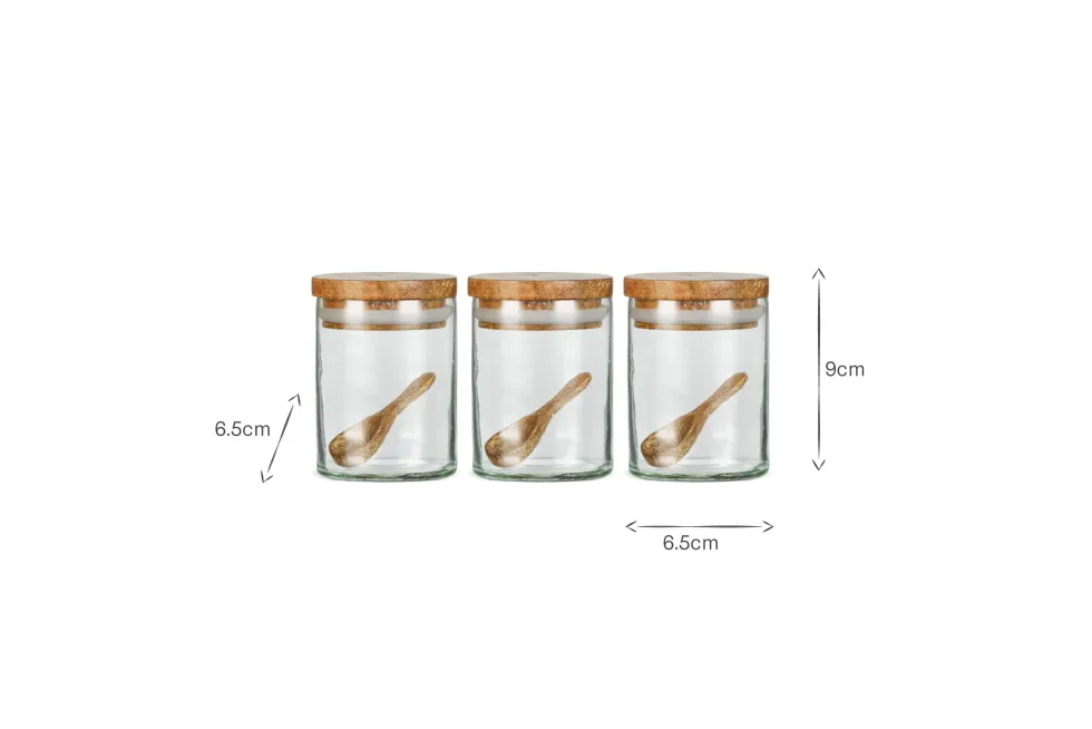 Izaan Spice Jar - Clear - (Set of 3)