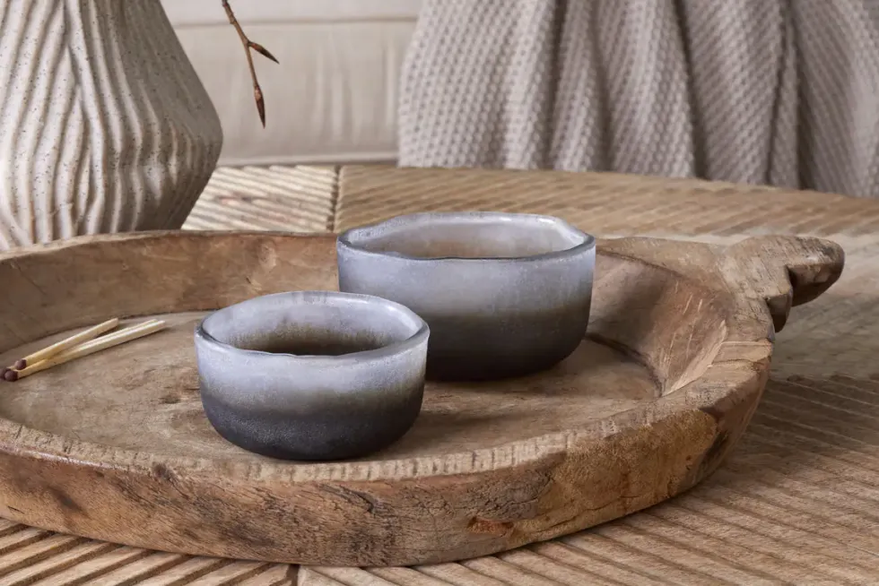 Janka Tealight Holders - Smoked Charcoal (Set of 2)