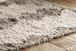 Japandi Handspun Cotton & Wool Rug - Cream & Clay