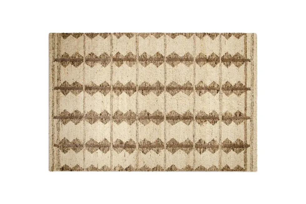 Japandi Handspun Cotton & Wool Rug - Cream & Clay