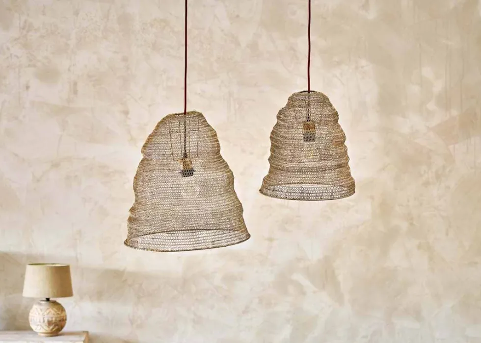 Jatani Wire Lampshade - Antique Brass - Small Oval