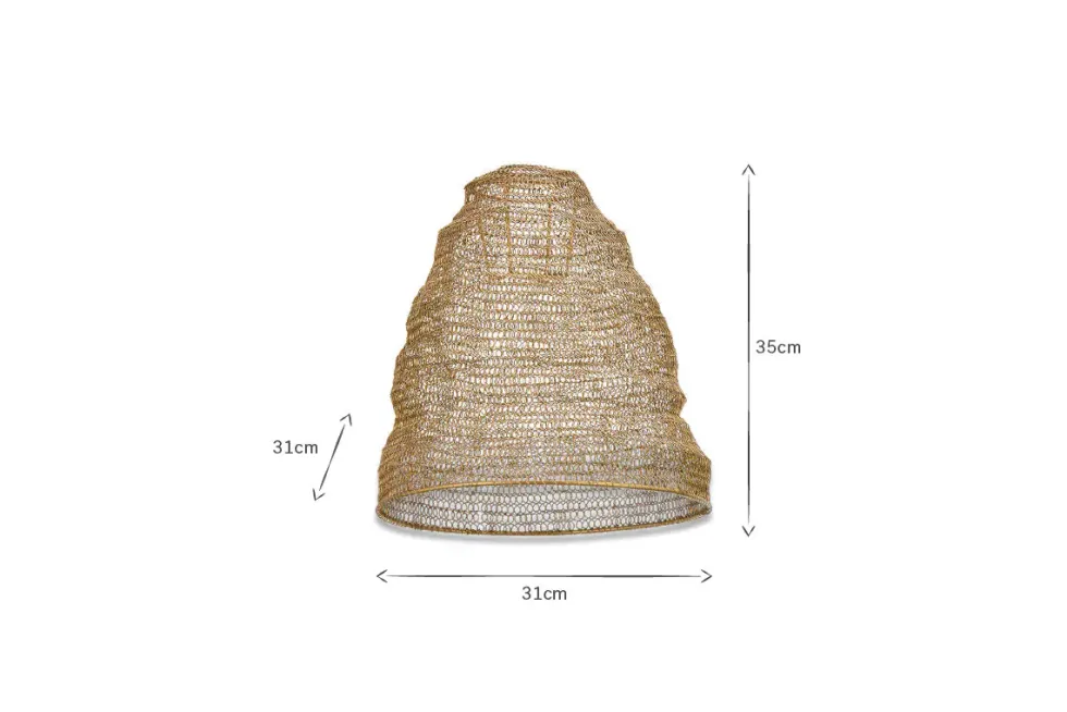 Jatani Wire Lampshade - Antique Brass - Small Oval