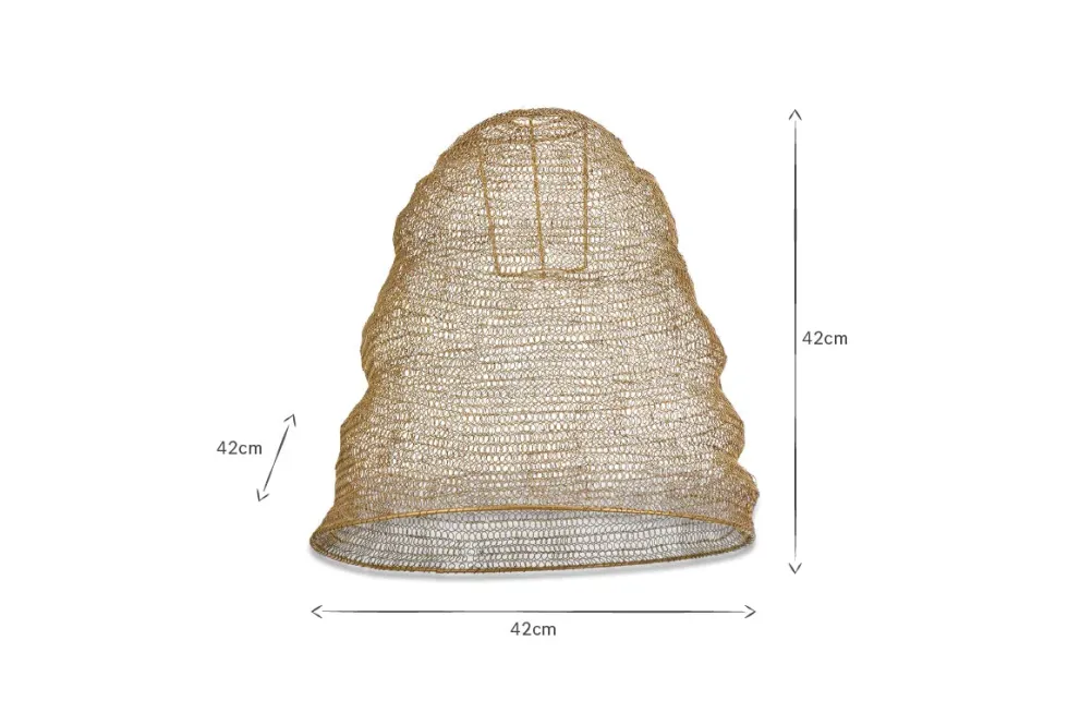 Jatani Wire Lampshade - Antique Brass - Small Oval