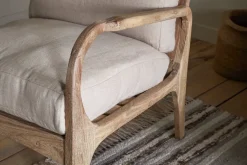 Jaya Acacia Wood & Linen Occasional Chair - Natural