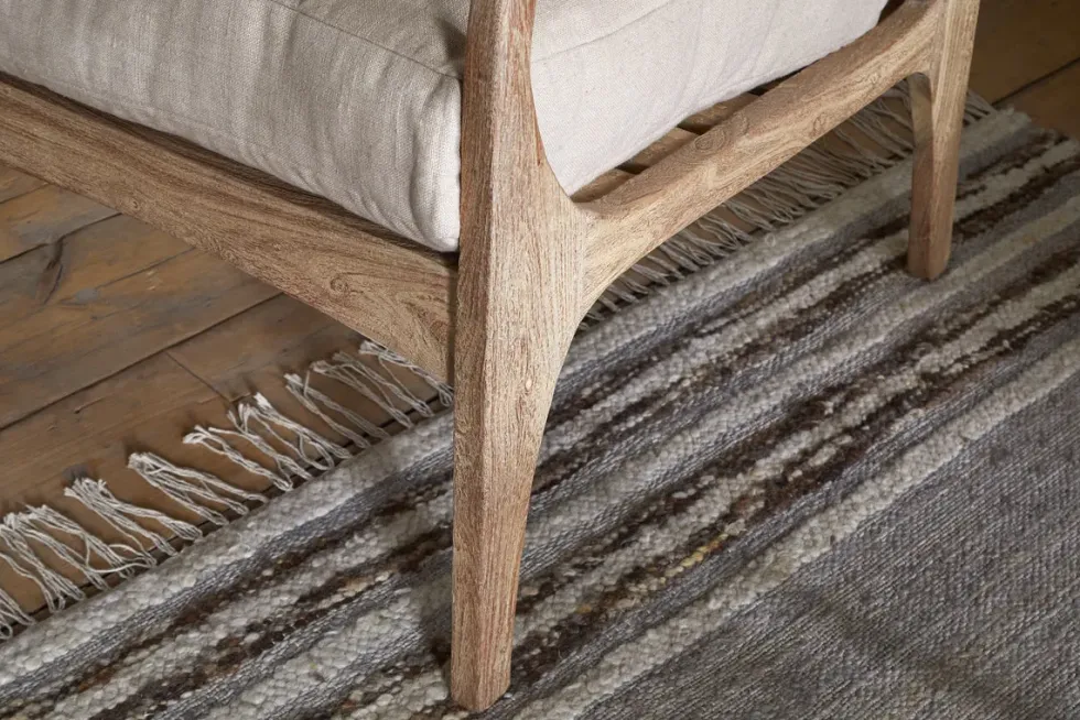 Jaya Acacia Wood & Linen Occasional Chair - Natural