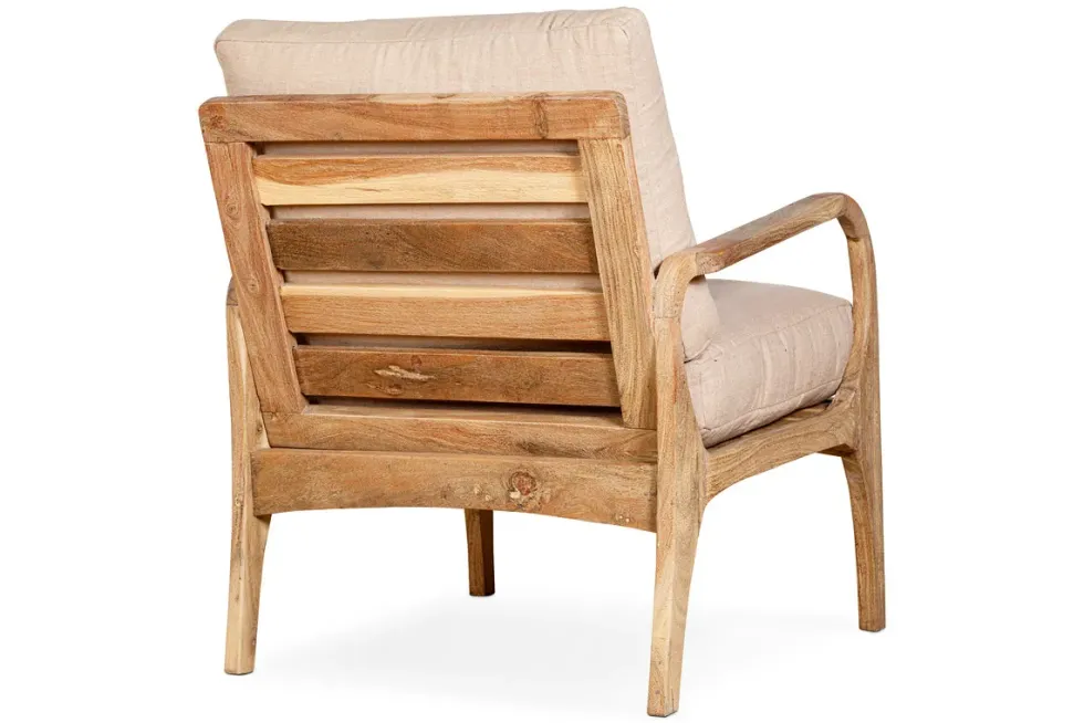Jaya Acacia Wood & Linen Occasional Chair - Natural