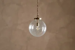 Jayeda Recycled Glass Ball Pendant - Clear