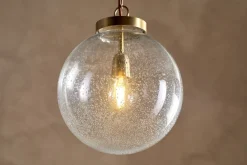 Jayeda Recycled Glass Ball Pendant - Clear