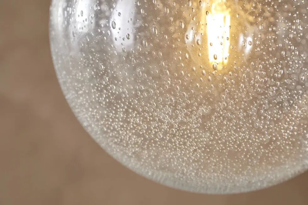 Jayeda Recycled Glass Ball Pendant - Clear