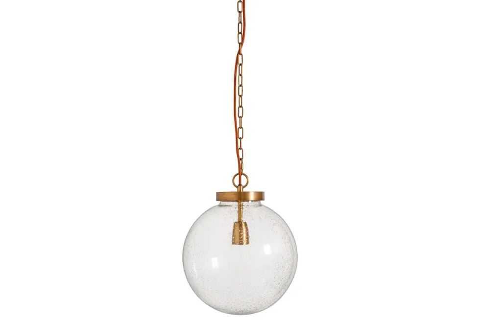 Jayeda Recycled Glass Ball Pendant - Clear