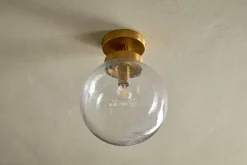 Jayeda Recycled Glass Rice Ball Flush Light - Clear