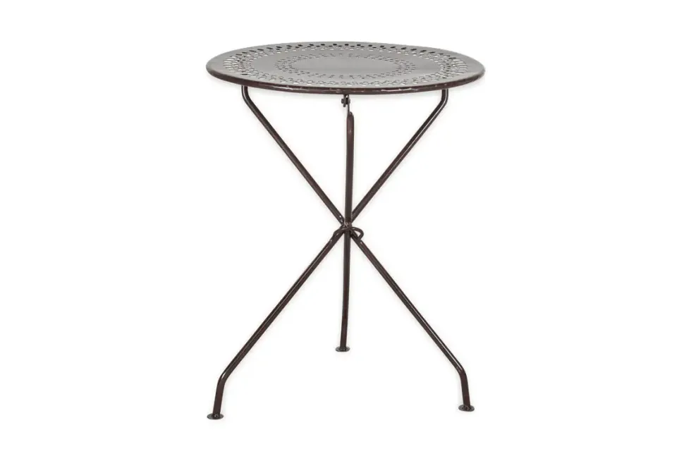 Jeavika Iron Outdoor Bistro Table - Black