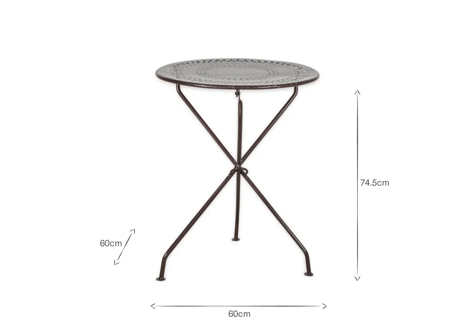 Jeavika Iron Outdoor Bistro Table - Black
