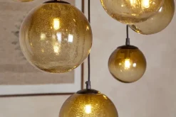 Jerami Recycled Glass Linear Statement Chandelier - Caramel