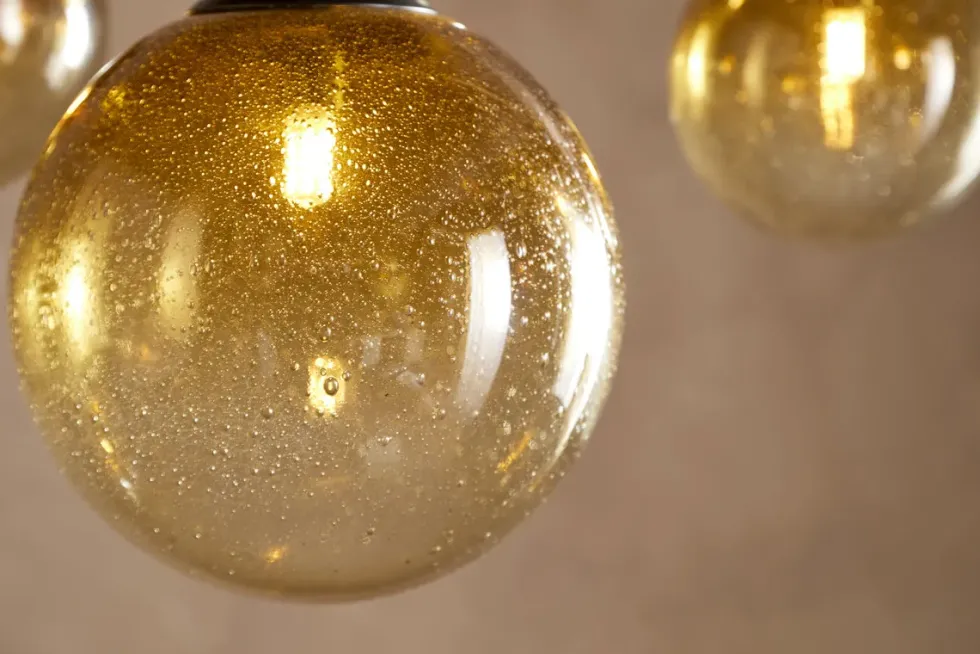 Jerami Recycled Glass Linear Statement Chandelier - Caramel