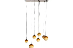 Jerami Recycled Glass Linear Statement Chandelier - Caramel