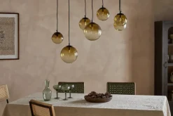 Jerami Recycled Glass Linear Statement Chandelier - Caramel