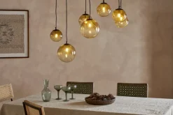 Jerami Recycled Glass Linear Statement Chandelier - Caramel