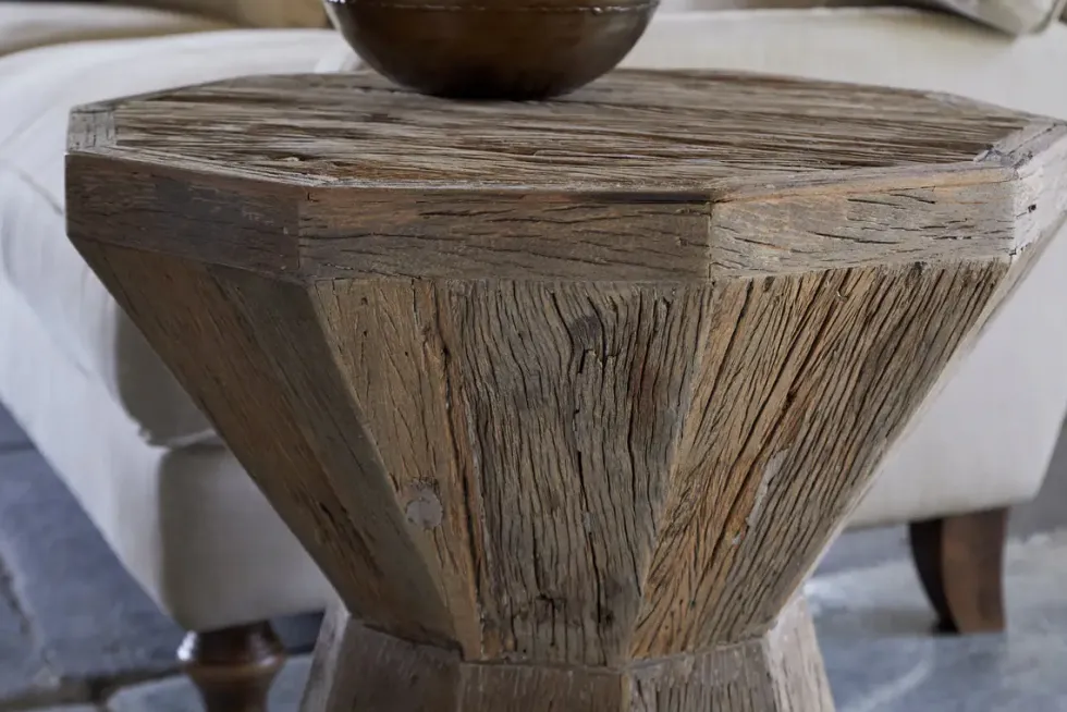 Juhi Reclaimed Wood Side Table - Natural