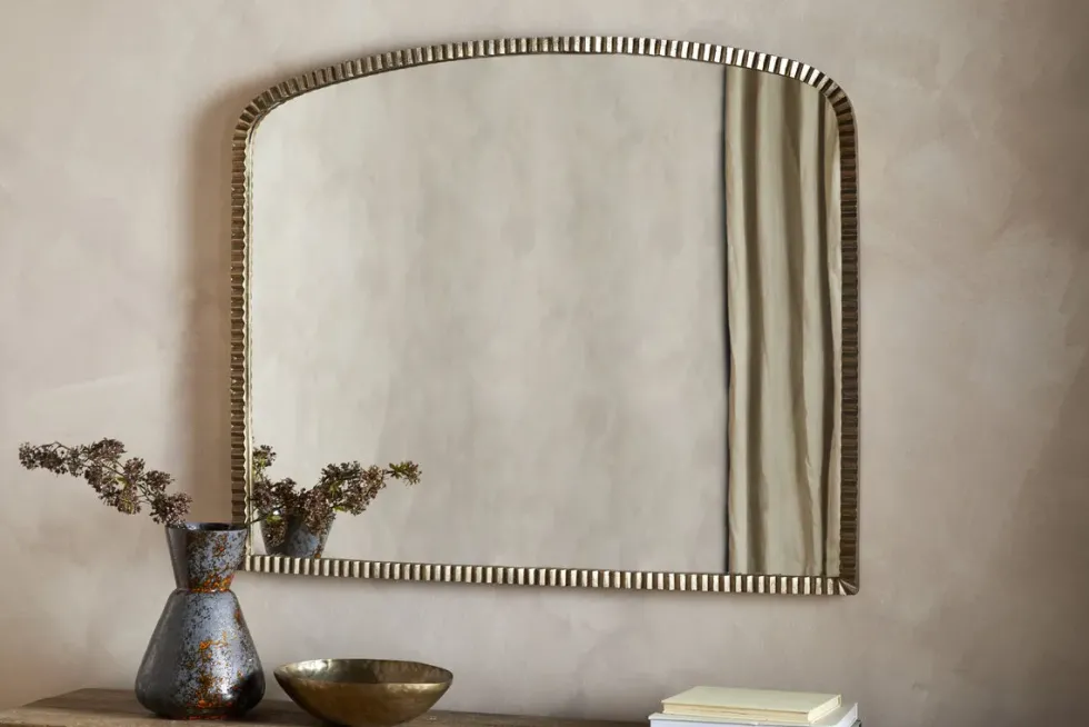 Juhli Arched Mirror - Aged Antique Brass - Large