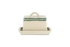 Juniper Drop Butter Dish - Cream & Juniper