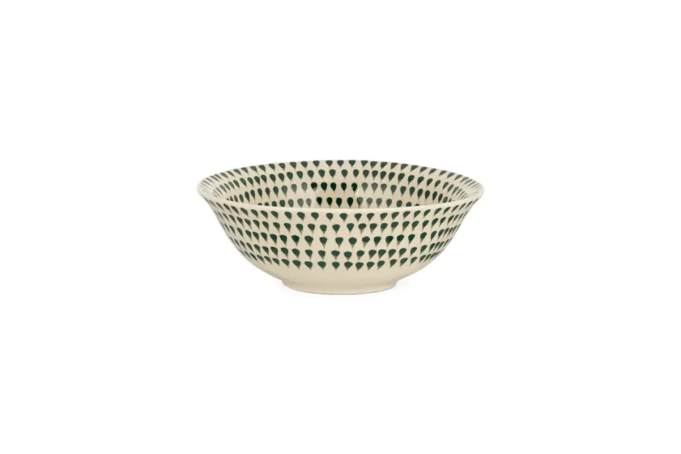 Juniper Drop Dinnerware Set - Cream & Juniper (Set of 12)