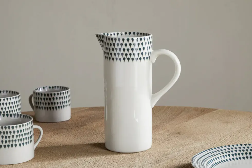 Juniper Drop Jug - Cream & Juniper - Large