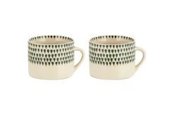 Juniper Drop Mug - Cream & Juniper - Large (Set of 2)