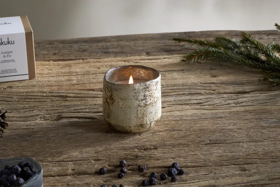 Juniper & Fir 1 Wick Scented Candle - Antique Gold - 1 Wick