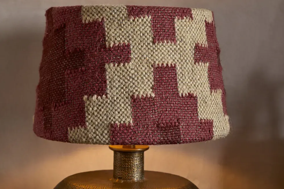Kaadu Jute Kilim Lampshade - Rust & Natural - Medium