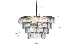 Kagitha Recycled Glass Statement Chandelier - Clear