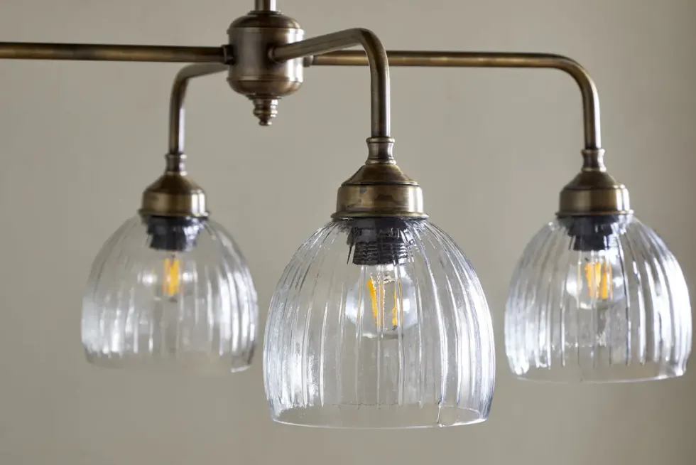 Kakira Chandelier Pendant - Antique Brass & Clear