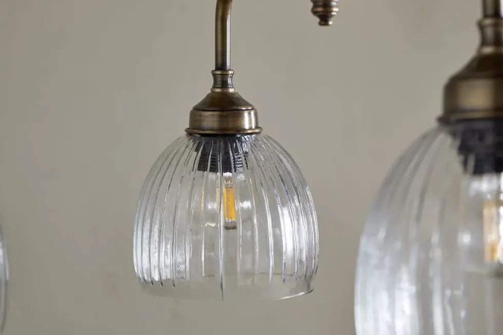 Kakira Chandelier Pendant - Antique Brass & Clear