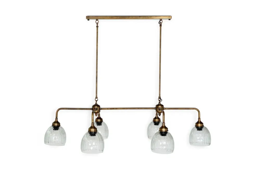 Kakira Chandelier Pendant - Antique Brass & Clear