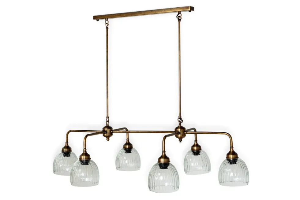 Kakira Chandelier Pendant - Antique Brass & Clear