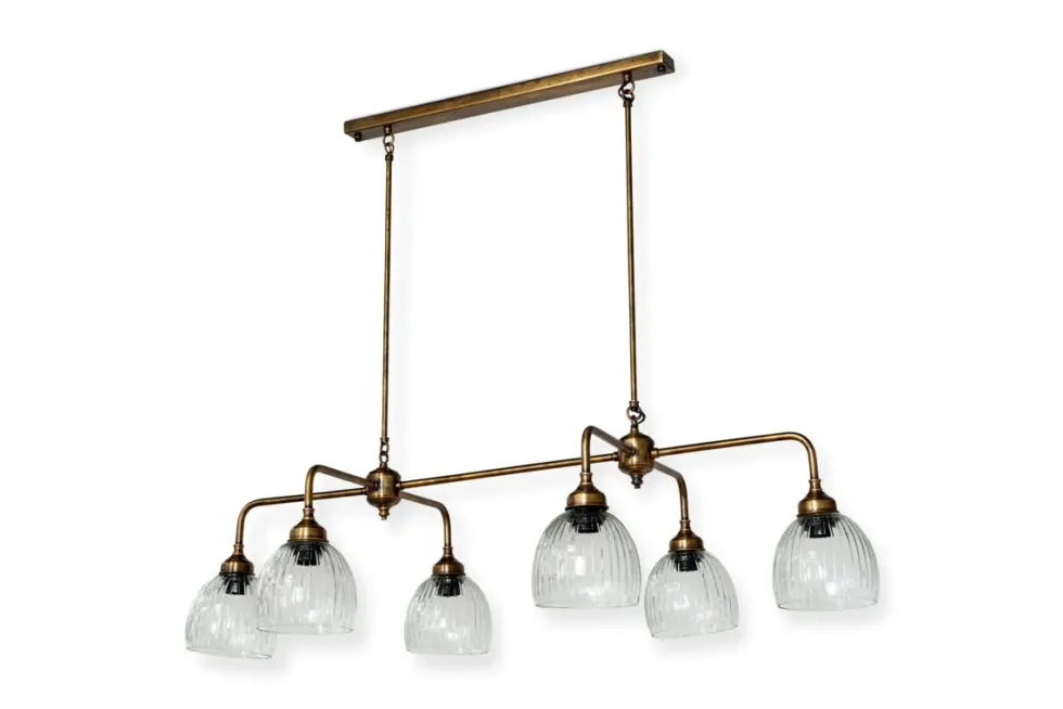Kakira Chandelier Pendant - Antique Brass & Clear