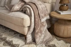 Kambali Disressed Wool Jacquard Throw - Natural