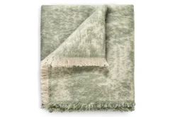 Kambali Distressed Wool Jacquard Throw - Moss