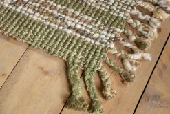 Kanta Jute & Textural Tweed Rug - Olive & Natural