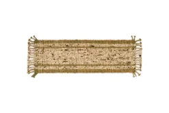 Kanta Jute & Textural Tweed Runner - Olive Green