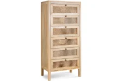 Kanz Mango Wood Tall Boy Chest of Drawers - Natural