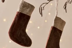 Karru Cotton Velvet Mini Stocking - Rich Mocha - (Set of 3)