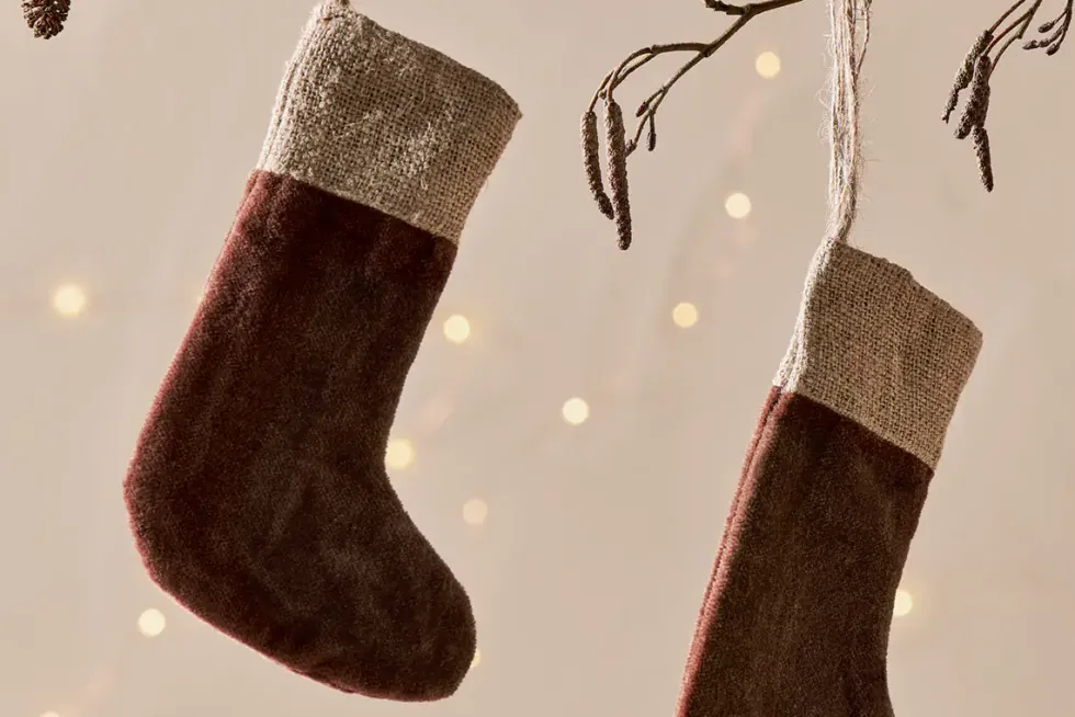 Karru Cotton Velvet Mini Stocking - Rich Mocha - (Set of 3)