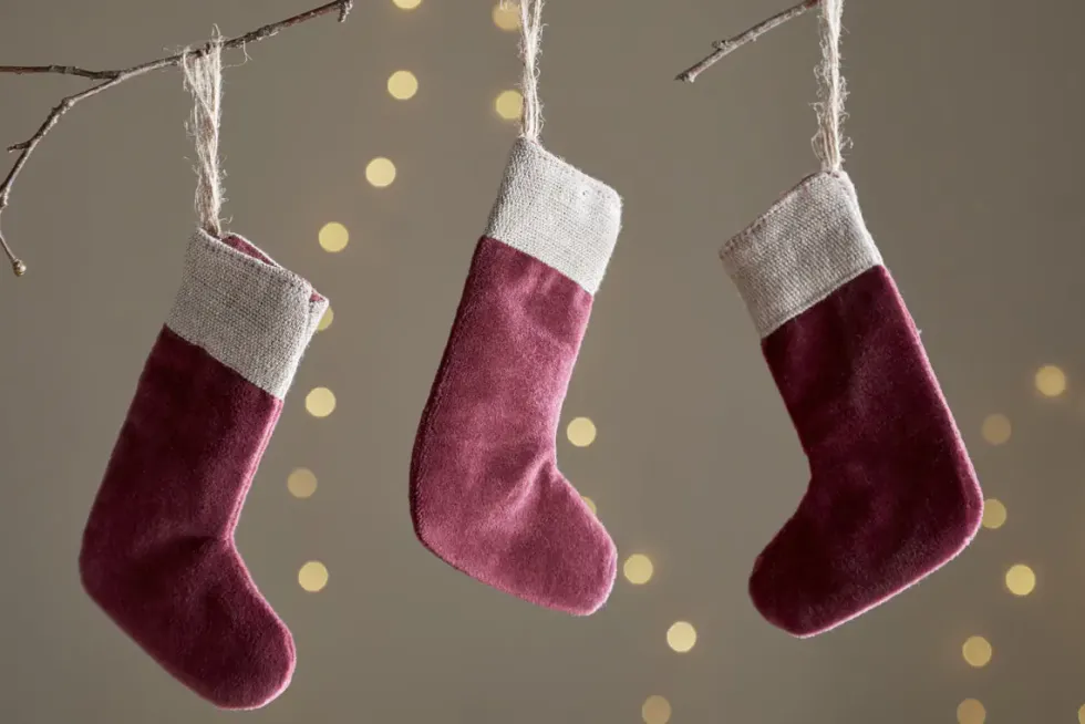 Karru Cotton Velvet Mini Stocking - Red - (Set of 3)