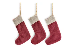 Karru Cotton Velvet Mini Stocking - Red - (Set of 3)